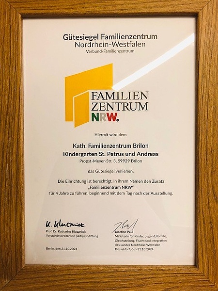 Rezertifizierung zum Familienzentrum NRW
